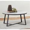 Pemberly Row Metal Round Coffee Table in White and Matte Black view 4