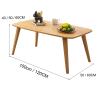 Coffee Table, Minimalist Center Table, Coffee Table with Open Partitions, Bamboo Sofa Table Side Table, Solid Bamboo Legs, Modern Simple Rectangular Cocktail Tea Table for Bedroom Home Office (Color view 2
