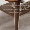 Coffee Table, Minimalist Center Table, Coffee Table with Open Partitions, Bamboo Sofa Table Side Table, Solid Bamboo Legs, Modern Simple Rectangular Cocktail Tea Table for Bedroom Home Office (Color view 4