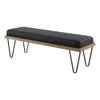 Pemberly Row Fabric Upholstered Bench with Hairpin Legs Dark Blue view 1