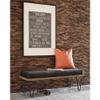 Pemberly Row Fabric Upholstered Bench with Hairpin Legs Dark Blue view 2