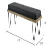 Pemberly Row Fabric Upholstered Bench with Hairpin Legs Dark Blue view 3