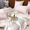 YUSIWOAL 1200TC Cotton Elegant Bedding Set Ruffles Duvet/Quilt Cover Bed Linen Pillow Shams Bed Linings (Color : A, Size : King 220X240cm 4pcs) view 2