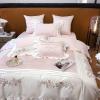 YUSIWOAL 1200TC Cotton Elegant Bedding Set Ruffles Duvet/Quilt Cover Bed Linen Pillow Shams Bed Linings (Color : A, Size : King 220X240cm 4pcs) view 3