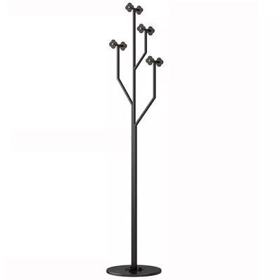 Garment Rack Metal Coat Rack Stand With Marble Base, Free Standing Coat Hanger With 8 Acrylic Hooks For Hanging Scarf, Bag, Jacket, Modern Coat Tree For Entryway, Bedroom, Office(Color:Black + Gray)