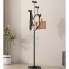Garment Rack Metal Coat Rack Stand With Marble Base, Free Standing Coat Hanger With 8 Acrylic Hooks For Hanging Scarf, Bag, Jacket, Modern Coat Tree For Entryway, Bedroom, Office(Color:Black + Gray) view 2