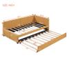 DNChuan Twin Size Daybed with Trundle,Linen Upholstered Sleeping Sofa Bed Couch Futon,Wooden Slats,No Box Spring Needed for Kids Girls Boys,Yellow view 2