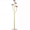 SKVLF Garment Rack Metal Coat Rack Stand With Marble Base, Free Standing Coat Hanger With 8 Acrylic Hooks For Hanging Scarf, Bag, Jacket, Modern Coat Tree For Entryway, Bedroom, O(Color:Gold+Brown) view 1