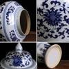 Ceramic Vases Ginger Jar Temple Jar with Lid for Home Decor,Blue and White Vase Jingdezhen Traditional Chinese Porcelain Dried Flower Vases Decoration for Living Ro -C||Large view 4