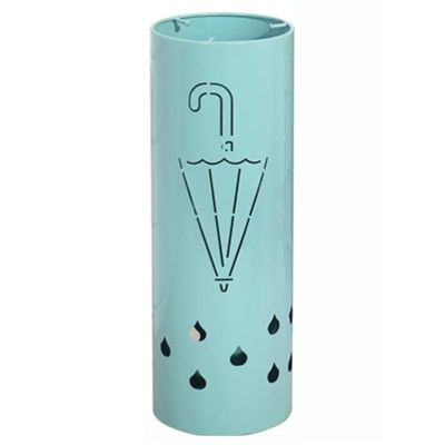 UiiLo Indoor Umbrella Holder Stand,Metal Umbrella Racks, Round Stand Holder Organizer with Drip Tray, Freestanding Holders for Canes Walking Sticks Entryway Home Office (Color : Blue) (Color : Blue)