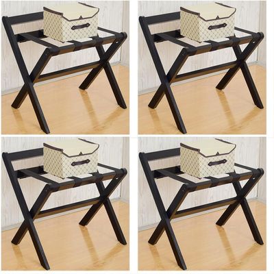 Luggage Rack Suitcase Stand, Solid Wood Travel Storage Stand for Bedroom Guest Room Hotel, Multifunctional Shoe Rack/side Rack, Foldable Double-layer Carrier Box Rack, 60X48X55CM ( Color : White , Siz