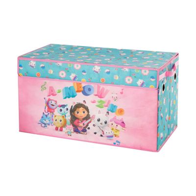 Idea Nuova Gabbys Dollhouse Collapsible Childrens Storage Trunk, Durable with Soft Lid, 28.5"x14.5"x16"