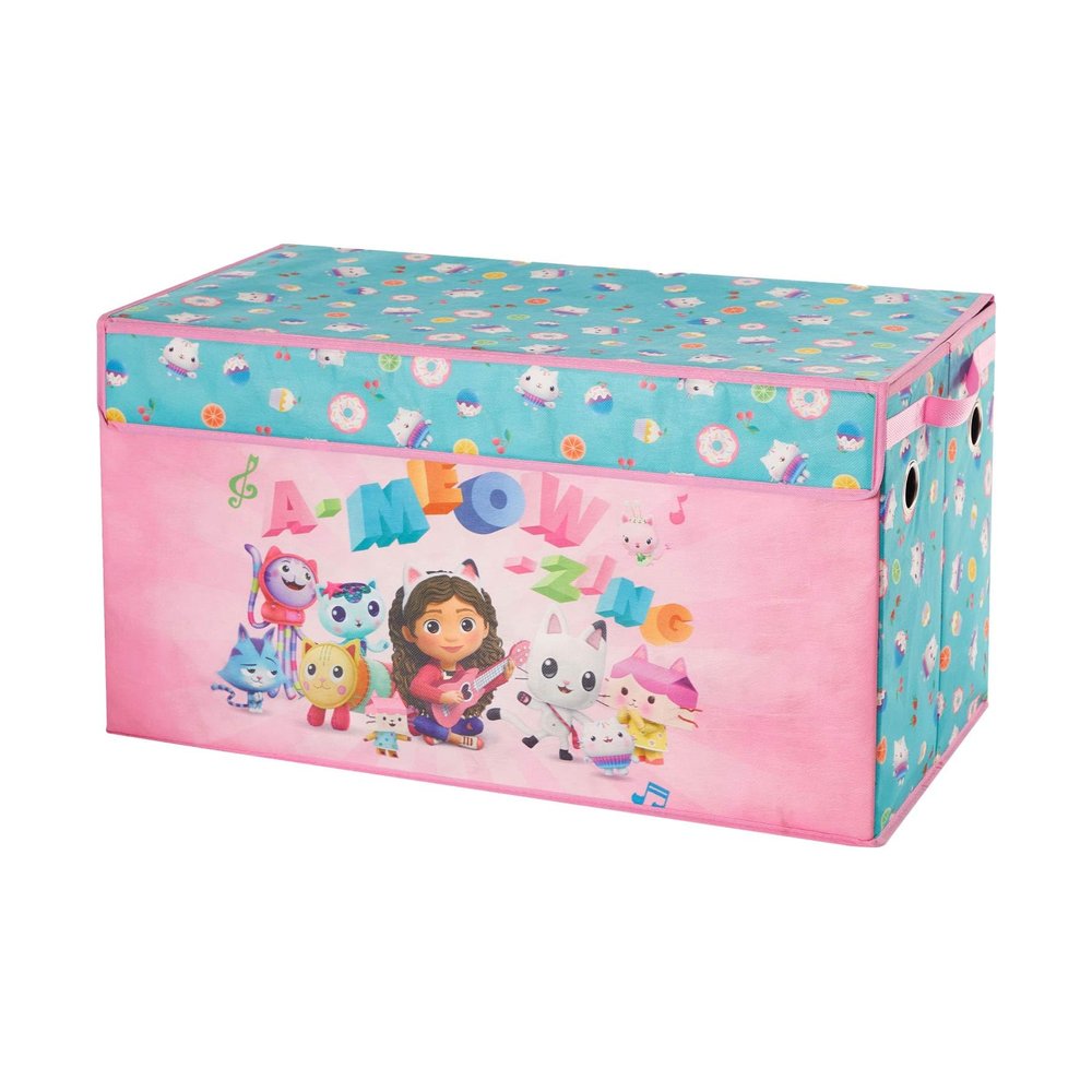 Idea Nuova Gabbys Dollhouse Collapsible Childrens Storage Trunk, Durable with Soft Lid, 28.5"x14.5"x16"