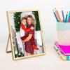 Golden State Art 2 Pack 6x8 Inch Metal Picture Frames for 5x7, 4x6 Floating Photos, with Real Glass and Pull-Out Easel Stand for Tabletop Display (Vertical) - Light Gold view 2