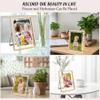 Golden State Art 2 Pack 6x8 Inch Metal Picture Frames for 5x7, 4x6 Floating Photos, with Real Glass and Pull-Out Easel Stand for Tabletop Display (Vertical) - Light Gold view 4