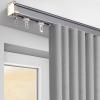 Curtain Track Kits 1-4m, Ceiling Track For Curtains, Ceiling Or Wall Mount Curtain Tracks System, Aluminum Heavy Duty Room Dividers Curtain Rod, For Office Living Room Bedroom ( Color : White-Wall , S view 1