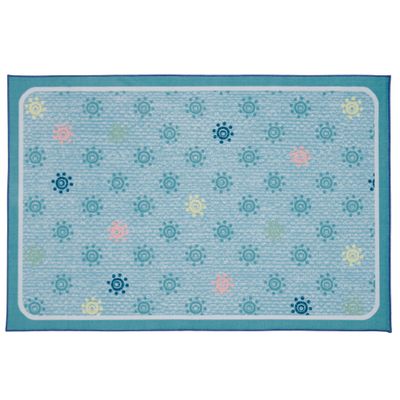 Carpets for Kids KID$Value 37.62 Sunshine Flowers Decorative Playroom Nursery Value Rug 3ft x 4ft 6in Rectangle Mixed Blue