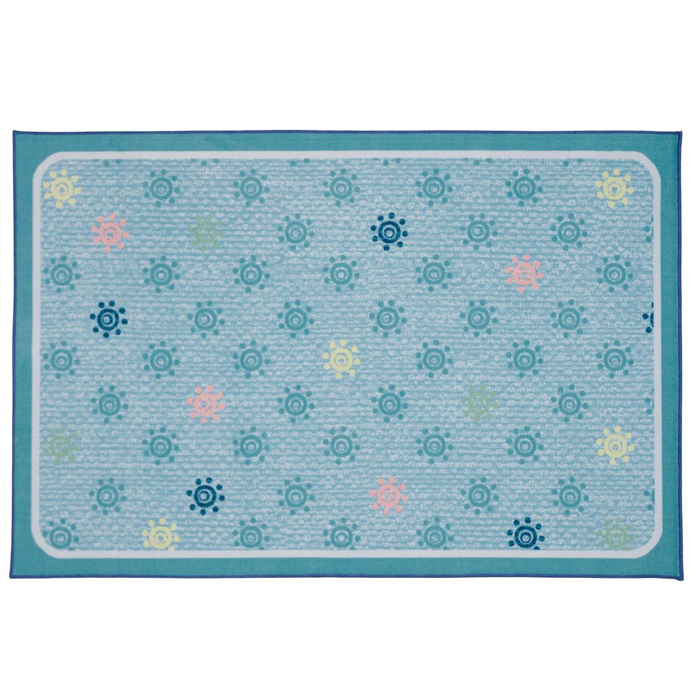 Carpets for Kids KID$Value 37.62 Sunshine Flowers Decorative Playroom Nursery Value Rug 3ft x 4ft 6in Rectangle Mixed Blue