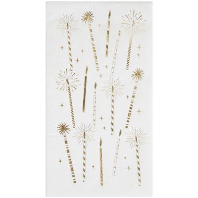 C.R. Gibson Guest Dinner Napkins, Yay - Gold Foil, Die Cut Scallop - Edge 3-Ply, 16 Count (TW8-25508)
