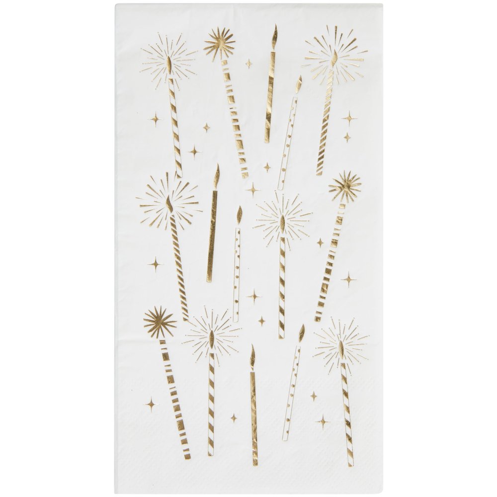 C.R. Gibson Guest Dinner Napkins, Yay - Gold Foil, Die Cut Scallop - Edge 3-Ply, 16 Count (TW8-25508)