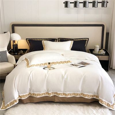 YUSIWOAL Bedding 1000TC Cotton Gold Embroidered Bedding Set King Size Comforter Set Sheet Pillow Shams (Color : D, Size : 220 * 240cm)