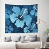 AdaNti Blue hibiscus print Tapestry Soft Decorative Wall Hanging Soft Wide Wall Blanket Home Wall Art Decor Mural for Bedroom Living Room Dorm 60 X 40 Inches, Black view 1