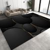 ARRAMU Geometric Solid Circle Runner Rugs 2x4 Black Abstract Art Fit Under Door Rugs for Entryway, Kitchen Runner Rug Soft Non Slip Washable for Sink Entryway Hallways Indoor view 2
