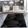 ARRAMU Geometric Solid Circle Runner Rugs 2x4 Black Abstract Art Fit Under Door Rugs for Entryway, Kitchen Runner Rug Soft Non Slip Washable for Sink Entryway Hallways Indoor view 3