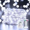 66Ft 200 LED Outdoor String Lights, Pure White Fairy Lights Battery Operated with Remote, Waterproof Twinkle Lights for Bedroom Dorm Patio Tapestry Backyard Garden Party Indoor Christmas Decoration view 1
