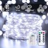 66Ft 200 LED Outdoor String Lights, Pure White Fairy Lights Battery Operated with Remote, Waterproof Twinkle Lights for Bedroom Dorm Patio Tapestry Backyard Garden Party Indoor Christmas Decoration view 2