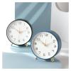 QukAn Alarm Clock Mute Children's Student Desk Table Clock Bedroom Study Room Simple Frosted Metal Clock (Color : Green) view 4