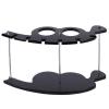 Countertop Wine Glass Holder, Black Wooden Tabletop Stemware Rack, Freestanding Wine Glass Display with 2 Rows Can Hold 6 Wine Glasses for Cabinet and Bar (Size : 10inch/25cm) view 1