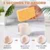 BOJDOPIE Diatomite Sponge Holder for Kitchen Sink, Water Absorbing Sink Stone Drying Caddy, Quick Dry Dish Sponge Organizer for Kitchen Bathroom (Beige) view 2