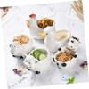 HAKIDZEL 1set Ceramic Chopsticks Holder -shaped Rest for Utensils for Home Restaurant Use Cute Creative Design Easy to Clean view 3