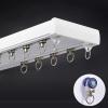 Ceiling Curtain Track Heavy-Duty Double Curtain Rail Aluminium Alloy Curtain Rod Sliding Silent Curtain Track, 3.3ft, 4.9ft, 6.6ft, 6.9ft, 7.2ft, 7.5ft, 7.9ft, 8.2ft, 9.8ft, 11.5ft, 13.1ft (Color : W view 1