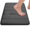 Grey Bathroom Rugs, Ultra Absorbent Non-Slip Memory Foam Bath Rugs, Washable Bathroom mats,Soft Velvet Bath Mats,Easier to Dry for Bathoom Floor Rugs Batroom Carpets for Bathroom, Tub, Shower view 3