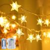 Brightown Star String Lights Battery Operated - 17 ft 50 LED Star Fairy String Lights with Remote and Timer, 8 Modes Waterproof for Bedroom Tent Loft Bed Patio Party Wedding Decor, Warm White view 1