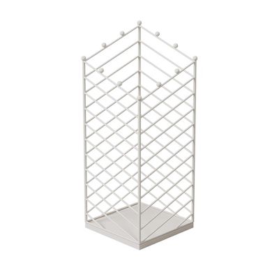 Metal Umbrella Stand for Entryway, Square Umbrella Organizer Bin, Freestanding Mesh Umbrella Holder, Space Saver Organizer, Canes Walking Sticks Holder, Fits Corner Home Office Decor (Silver )