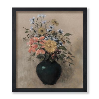 Poster Master Vintage Flowers and Vase Painting Poster - Retro Flower Print - Fine Art - Floral Art - Gift for Men, Women & Florist - Minimal Decor for Bedroom or Flower Shop - 8x10 UNFRAMED Wall Art