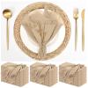 36 Pack Caramel Napkins Cotton Linen Napkin 16 x 16 Inch Caramel Napkins Cloth Handmade with Fringe Soft Washable Rustic Dinner Napkin Cloths for Wedding Party Dinner Table view 1