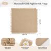 36 Pack Caramel Napkins Cotton Linen Napkin 16 x 16 Inch Caramel Napkins Cloth Handmade with Fringe Soft Washable Rustic Dinner Napkin Cloths for Wedding Party Dinner Table view 2