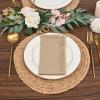 36 Pack Caramel Napkins Cotton Linen Napkin 16 x 16 Inch Caramel Napkins Cloth Handmade with Fringe Soft Washable Rustic Dinner Napkin Cloths for Wedding Party Dinner Table view 3