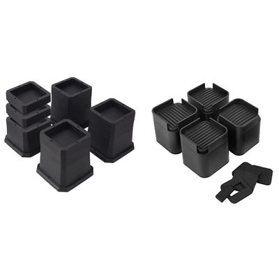 BTSD-home Adjustable Bed Risers 8 Pack Bed Raisers Blocks Lifts 2,3 or 4 Inch Suitable for Couch, Tables, Desk and Sofa