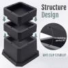 BTSD-home Adjustable Bed Risers 8 Pack Bed Raisers Blocks Lifts 2,3 or 4 Inch Suitable for Couch, Tables, Desk and Sofa view 3