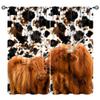 JanJCurt Highland Cattle Curtains, Farmhouse Western Wild Animal Milk Cow Fur Print Blackout Window Drapes Rustic Country Style Rod Pocket Window Treatments for Bedroom Living Room 63x72in view 1
