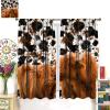 JanJCurt Highland Cattle Curtains, Farmhouse Western Wild Animal Milk Cow Fur Print Blackout Window Drapes Rustic Country Style Rod Pocket Window Treatments for Bedroom Living Room 63x72in view 3