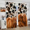 JanJCurt Highland Cattle Curtains, Farmhouse Western Wild Animal Milk Cow Fur Print Blackout Window Drapes Rustic Country Style Rod Pocket Window Treatments for Bedroom Living Room 63x72in view 4