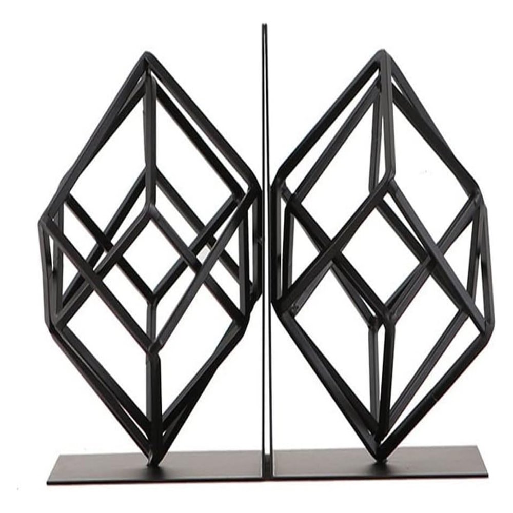 Book Ends Book Stand Geometric Bookends Desktop Bookshelf Book Stand Book by Office Study Wine Cabinet Decoration Ornaments Bookends for Shelves