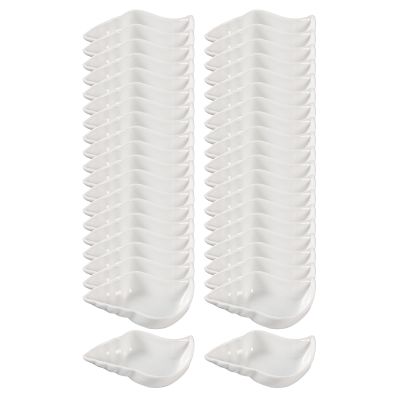 Bicuzat Conch-shaped Multipurpose Ceramic Sauce Dish Seasoning Dishes Sushi Dipping Bowl Appetizer Plates-40 Pack