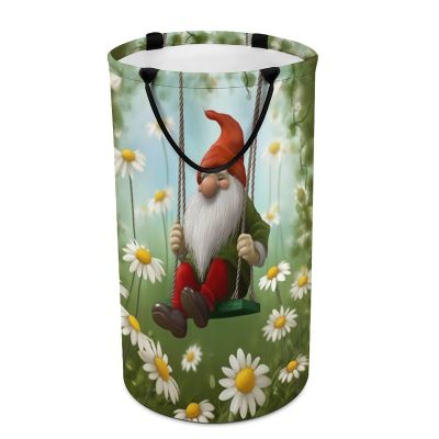 Swing Gnome Large Laundry Basket Laundry Hamper Bag Washing Bin Clothes Bag Collapsible Tall With Handles Travel Bathroom College